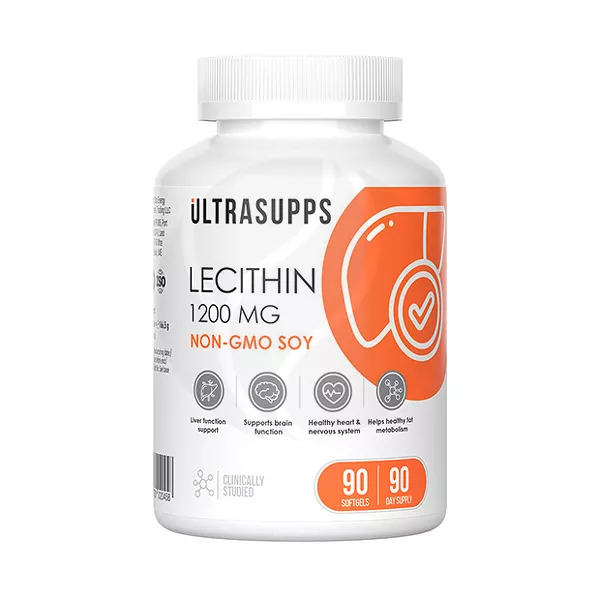 Изображение товара Лецитин капсулы Ultrasupps No90 - соевый лецитин 900 мг в капсуле Изображение товара Лецитин капсулы Ultrasupps No90 - соевый лецитин 900 мг в капсуле