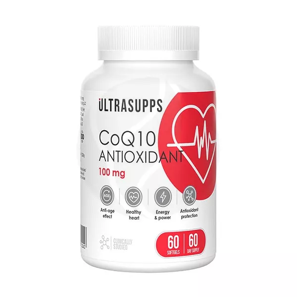 Изображение товара Ultrasupps Коэнзим Q-10 капсулы 100мг, №60 Изображение товара Ultrasupps Коэнзим Q-10 капсулы 100мг, №60