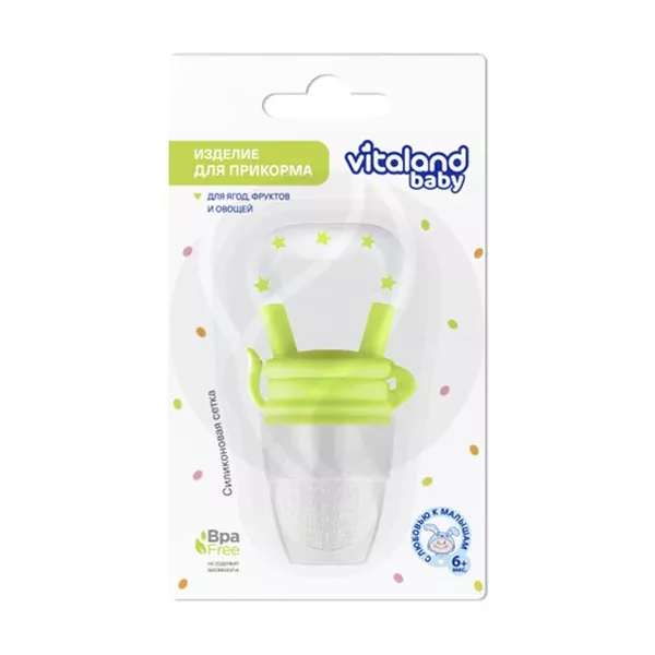 Изображение товара Vitaland baby Изделие для прикорма с силиконовой сеткой (6+мес) Изображение товара Vitaland baby Изделие для прикорма с силиконовой сеткой (6+мес)