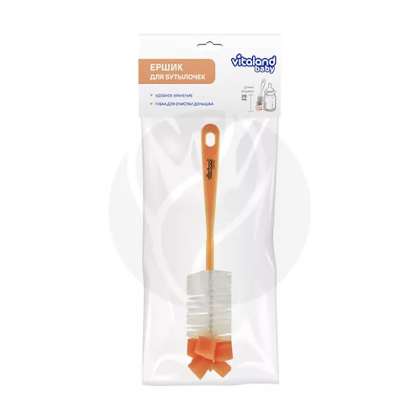 Изображение товара Vitaland baby ершик для бутылочек 0+ мес мягкая щетина губка длинная ручка
