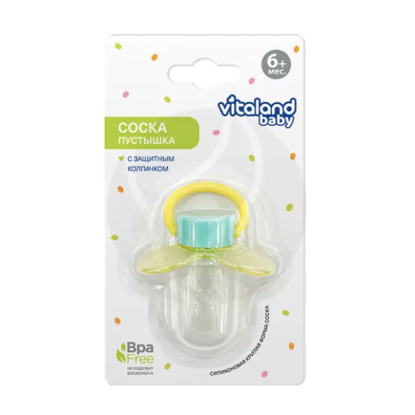 Изображение товара Vitaland baby соска-пустышка силиконовая с колпачком (6+ мес)