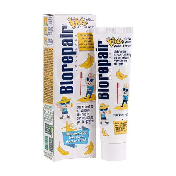 Изображение товара Biorepair Kids Детская зубная паста с экстрактом банана (0-6 лет), 50мл Изображение товара Biorepair Kids Детская зубная паста с экстрактом банана (0-6 лет), 50мл