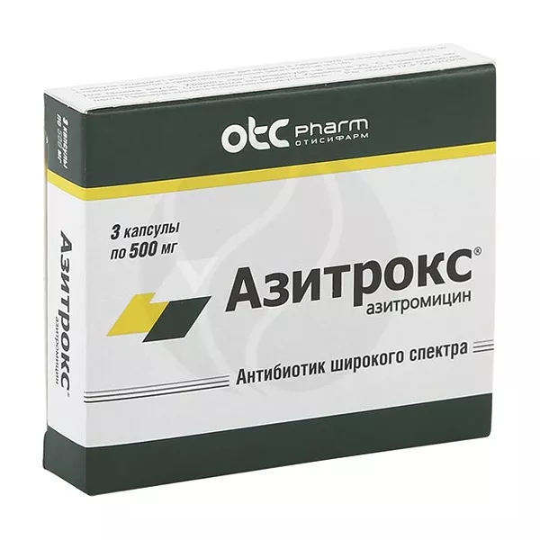 Изображение товара Азитрокс 500 мг капсулы No3 Отисифарм - антибиотик для лечения инфекций Изображение товара Азитрокс 500 мг капсулы No3 Отисифарм - антибиотик для лечения инфекций