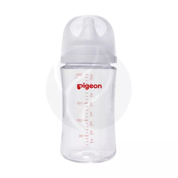 Изображение товара Бутылочка для кормления Pigeon SofTouch Peristaltic PLUS 240 мл стеклянная с силиконовой соской 3+