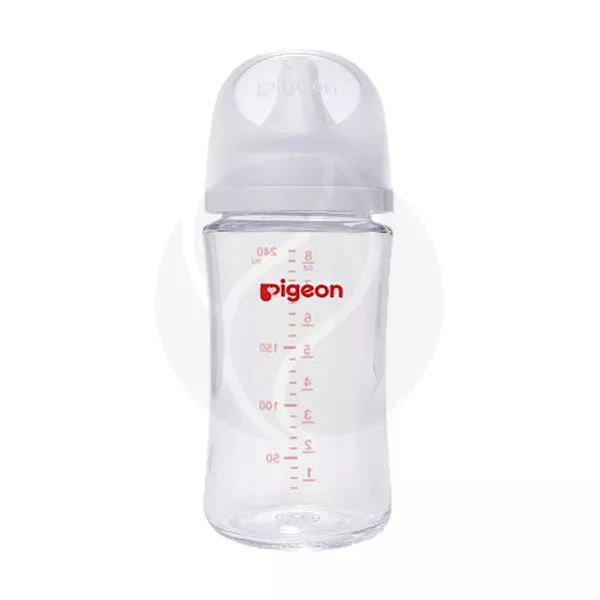 Изображение товара Pigeon SofTouch Peristaltic PLUS бутылочка для кормления бутылочка стеклянная с силиконовой соской (3+мес), 240мл