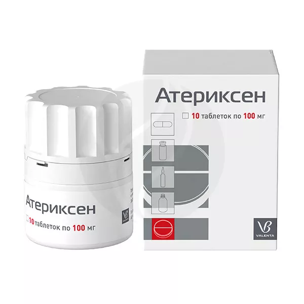 Изображение товара Атериксен таблетки 100 мг, противовирусное средство для лечения COVID-19 и гриппа