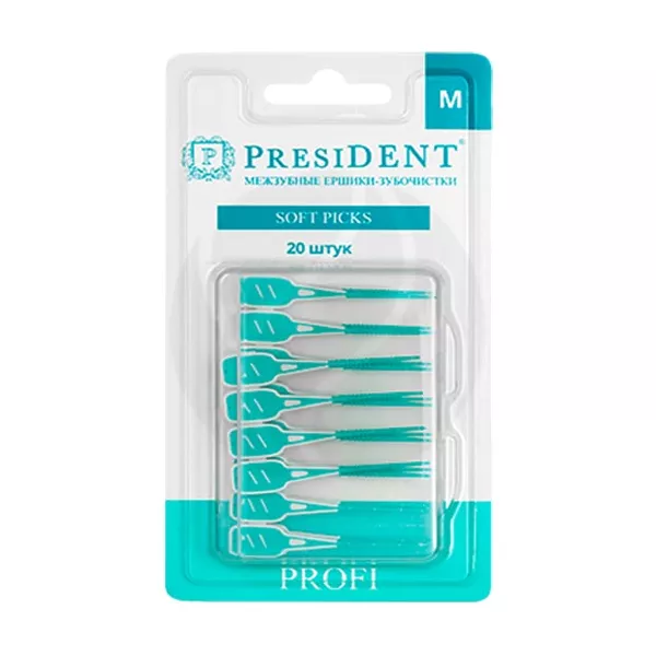 Изображение товара PresiDENT Soft Picks межзубные ёршики-зубочистки 20 шт для реминерализации и гигиены полости рта Изображение товара PresiDENT Soft Picks межзубные ёршики-зубочистки 20 шт для реминерализации и гигиены полости рта