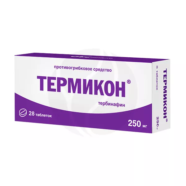 Изображение товара Термикон таблетки 250 мг, противогрибковое средство, 28 таблеток