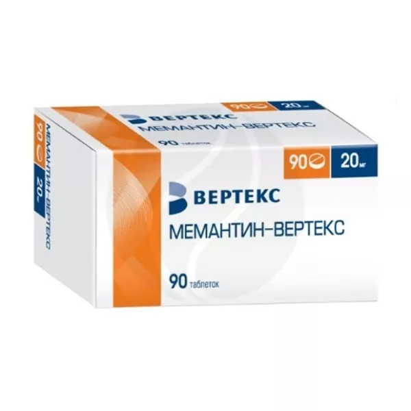 Изображение товара Мемантин-Вертекс таблетки покрытия 20 мг 90 шт для лечения деменции при болезни Альцгеймера