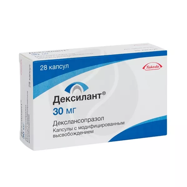 Изображение товара Дексилант капсулы с модиф. высвоб. 30мг, №28 Изображение товара Дексилант капсулы с модиф. высвоб. 30мг, №28