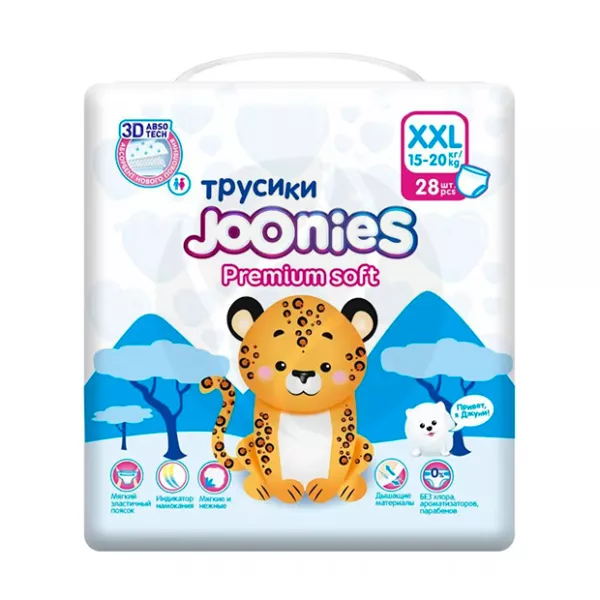 Изображение товара Подгузники-трусики Joonies Premium Soft XXL 28 шт для активных детей