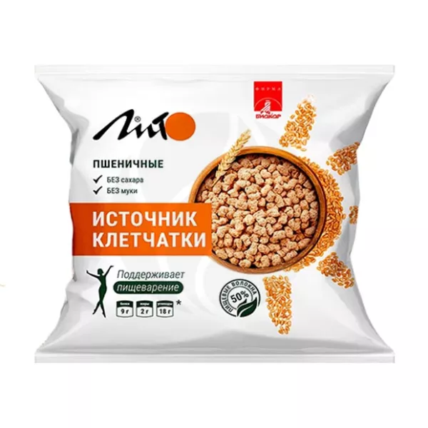 Изображение товара Биокор Лито отруби пшеничные хрустящие с морковью и кальцием 100г