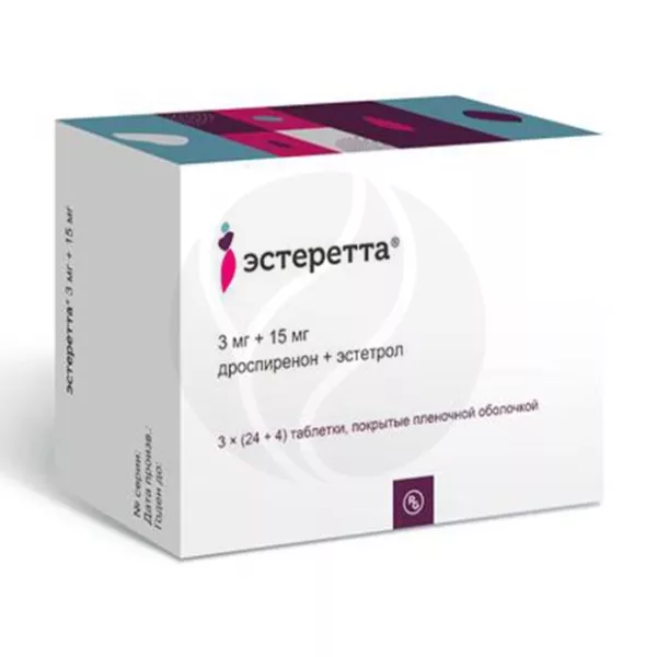 Изображение товара Эстеретта таблетки покрыт. п/о 3мг+15мг, №84