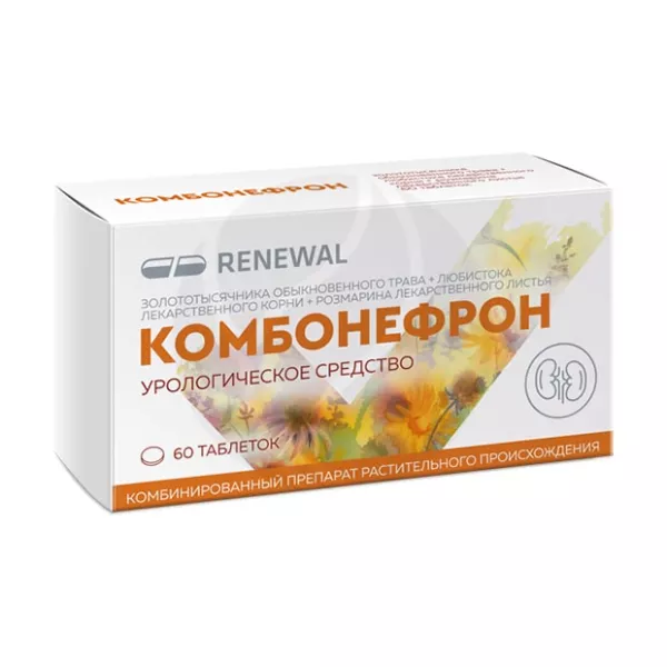 Изображение товара Комбонефрон таблетки покрыт. п/о, 60 шт, для урологии, натуральный состав