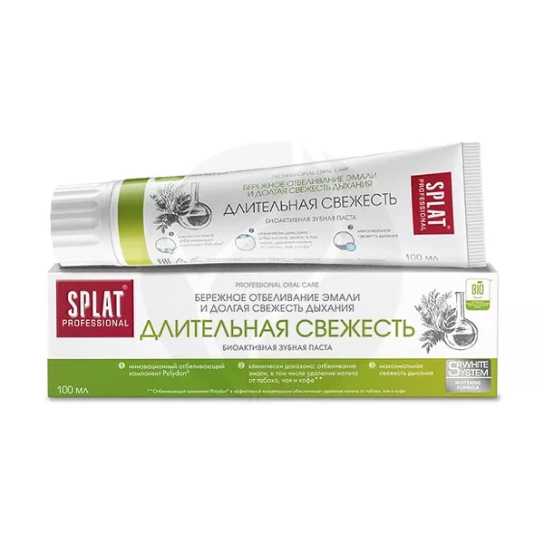 Изображение товара Зубная паста Splat Long-Lasting Freshness без фтора, 100 мл Изображение товара Зубная паста Splat Long-Lasting Freshness без фтора, 100 мл