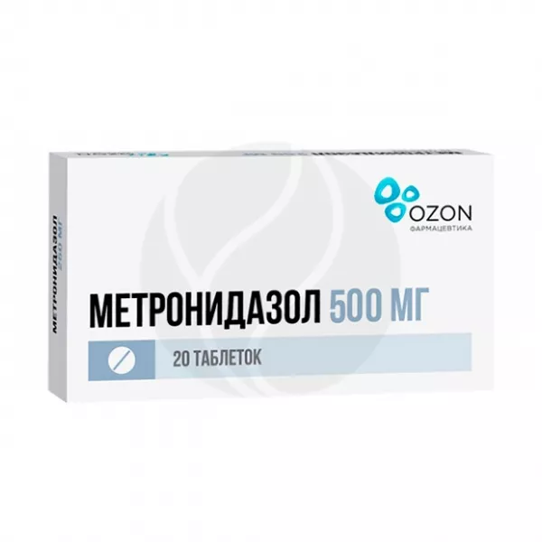 Изображение товара Метронидазол  таблетки 500мг, №20, Озон