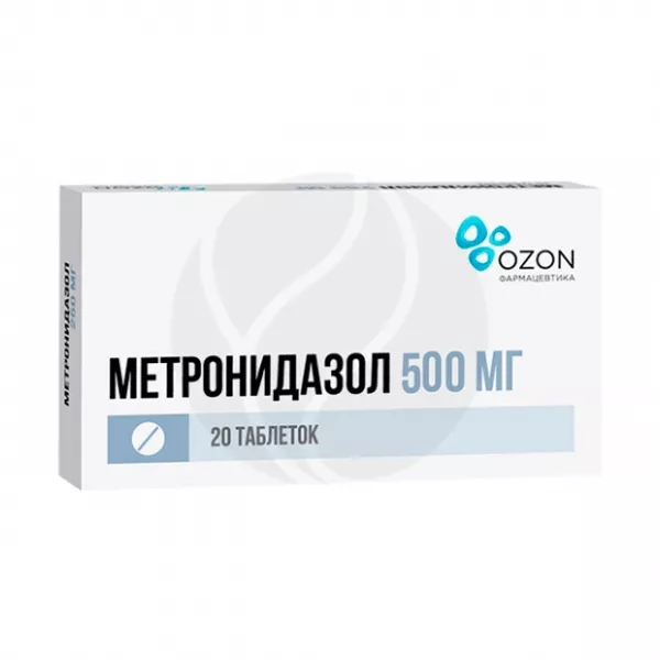 Изображение товара Метронидазол 500 мг таблетки №20 Изображение товара Метронидазол 500 мг таблетки №20