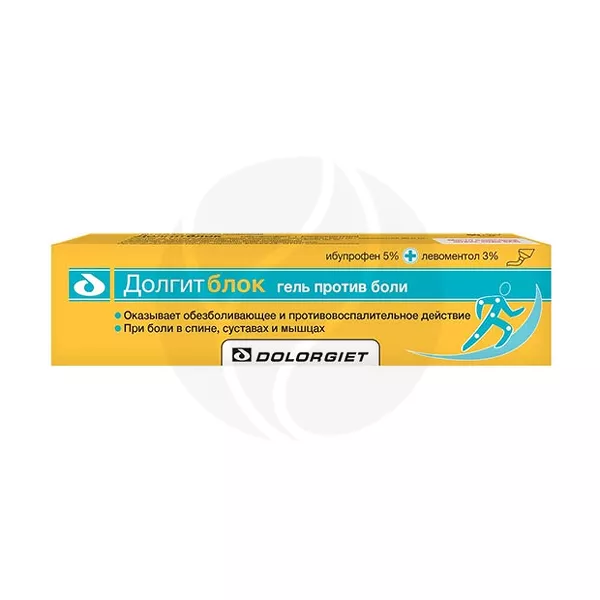 Изображение товара Гель Долгитблок 5%+3%, 150 г - местное обезболивающее Изображение товара Гель Долгитблок 5%+3%, 150 г - местное обезболивающее