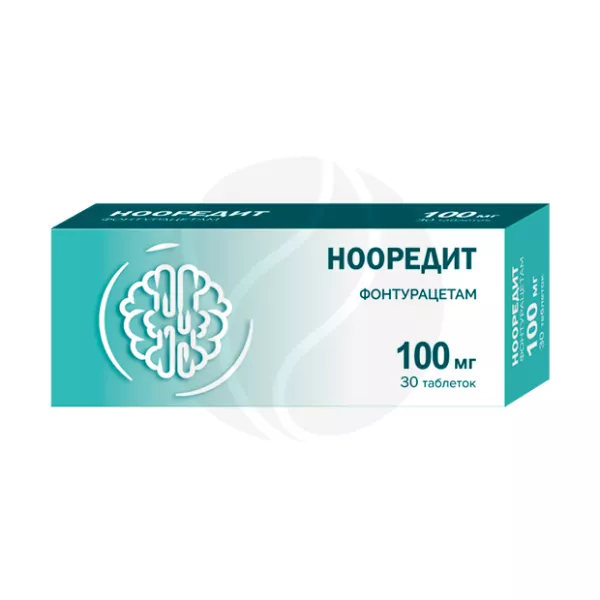 Изображение товара Нооредит таблетки 100мг для улучшения памяти и работы мозга 30 шт