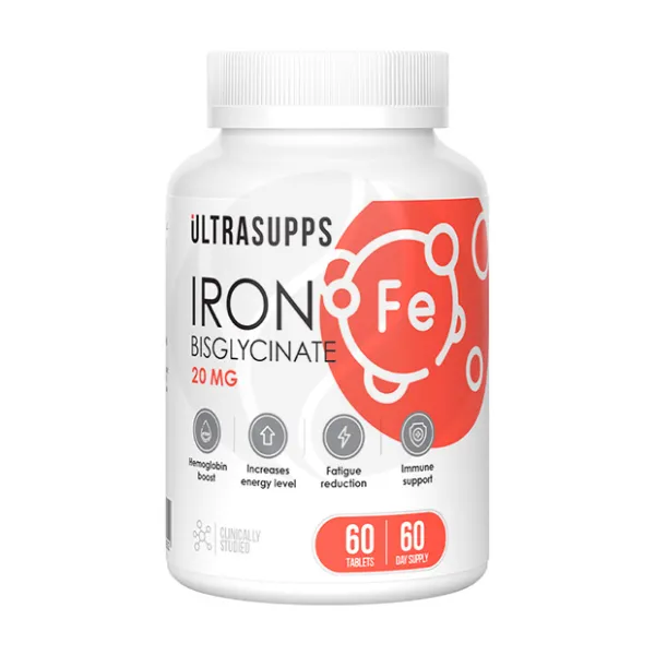 Ultrasupps Железо таблетки 20мг, №60