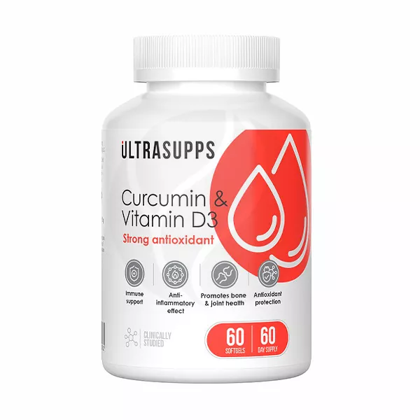Изображение товара Ultrasupps Куркумин + витамин D3 капсулы, №60 Изображение товара Ultrasupps Куркумин + витамин D3 капсулы, №60