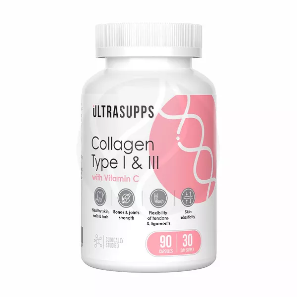 Изображение товара Ultrasupps Коллаген 1 и 3 типа капсулы 90 шт БАД для кожи и суставов Изображение товара Ultrasupps Коллаген 1 и 3 типа капсулы 90 шт БАД для кожи и суставов