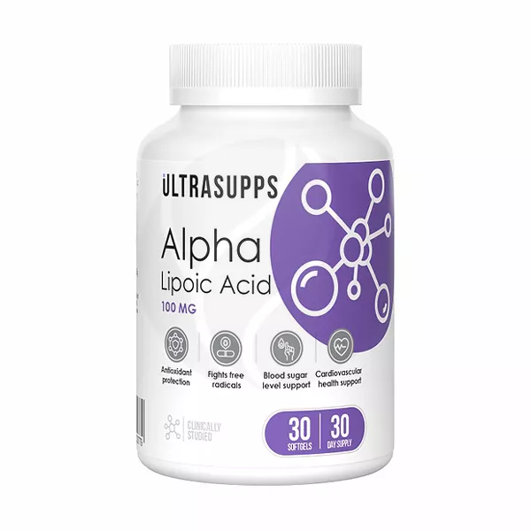 Изображение товара Ultrasupps Альфа-липоевая кислота капсулы, №30 Изображение товара Ultrasupps Альфа-липоевая кислота капсулы, №30