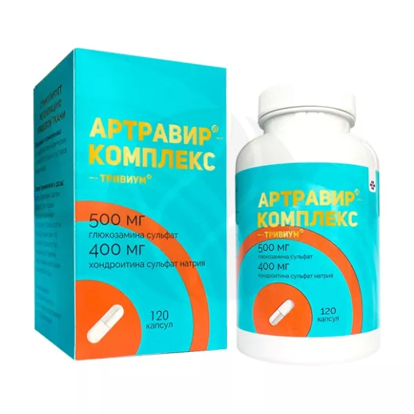 Изображение товара Артравир-комплекс-Тривиум капсулы 500мг+400мг, 120 шт для суставов и хрящевой ткани