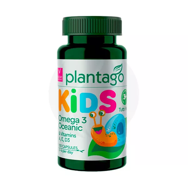 Изображение товара Plantago Oceanic Kids Омега 3 капсулы жевательные со вкусом тутти-фрутти для детей 3+, №100 Изображение товара Plantago Oceanic Kids Омега 3 капсулы жевательные со вкусом тутти-фрутти для детей 3+, №100
