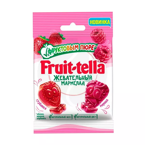 Изображение товара Fruittella мармелад с фруктовым пюре и вкусами клубники, малина, 36г Изображение товара Fruittella мармелад с фруктовым пюре и вкусами клубники, малина, 36г