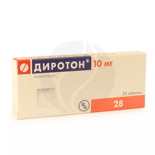 Диротон таблетки 10мг, №28