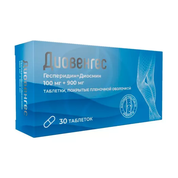 Изображение товара Диовенгес таблетки покрытые пленочной оболочкой 100мг+900мг, №30