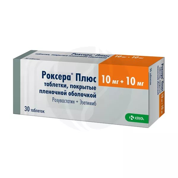 Изображение товара Роксера Плюс таблетки покрыт. п/о 10мг+10мг, №30