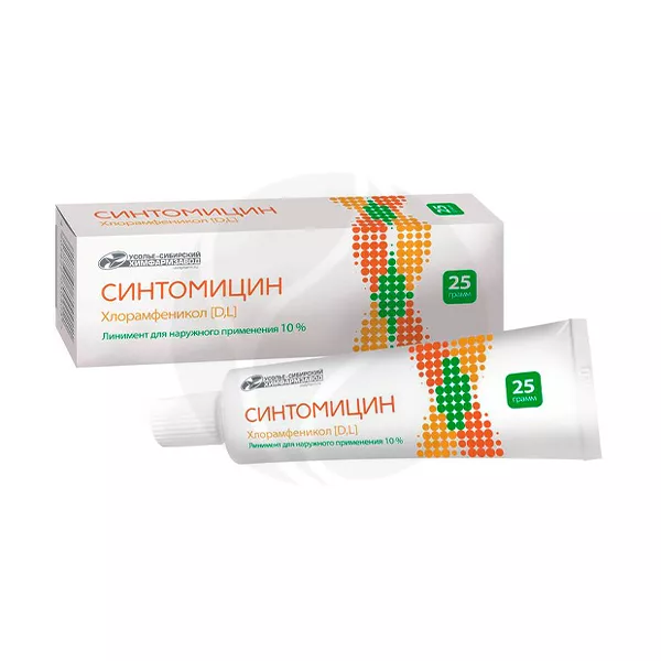 Изображение товара Синтомицин линимент 10% 25г для наружного применения антибиотик Изображение товара Синтомицин линимент 10% 25г для наружного применения антибиотик