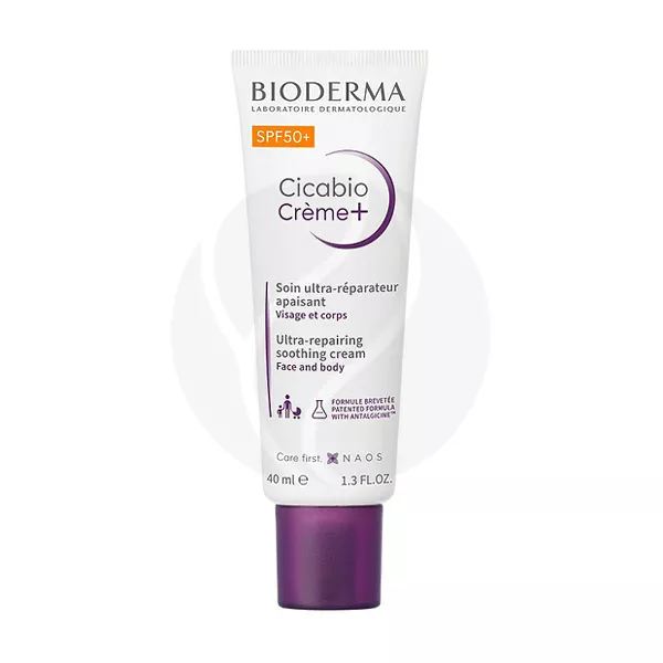 Изображение товара Bioderma Cicabio крем восстанавливающий и успокаивающий SPF50+, 40мл Изображение товара Bioderma Cicabio крем восстанавливающий и успокаивающий SPF50+, 40мл