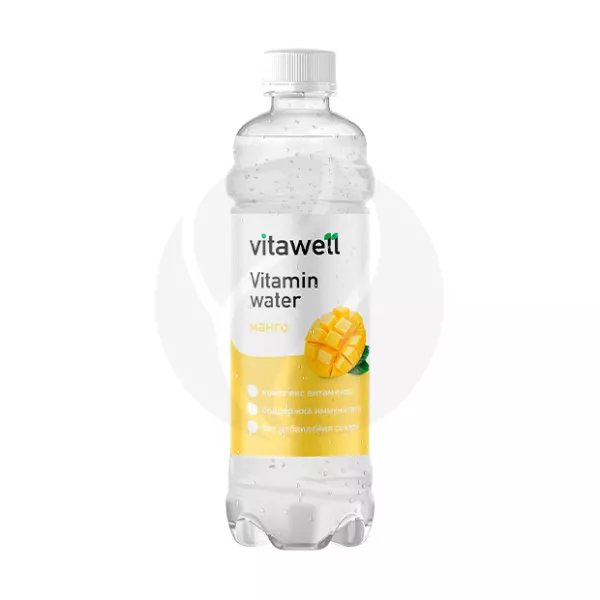 Изображение товара Vitawell Vitaminwater напиток с витаминами слабогазированный со вкусом манго, 0,5л