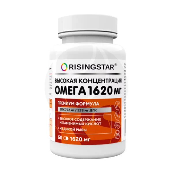Изображение товара Risingstar Омега-3 капсулы высокая концентрация 60шт для поддержки сердца и мозга