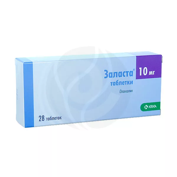 Изображение товара Заласта таблетки 10 мг 28 штук антипсихотическое средство оланзапин Изображение товара Заласта таблетки 10 мг 28 штук антипсихотическое средство оланзапин