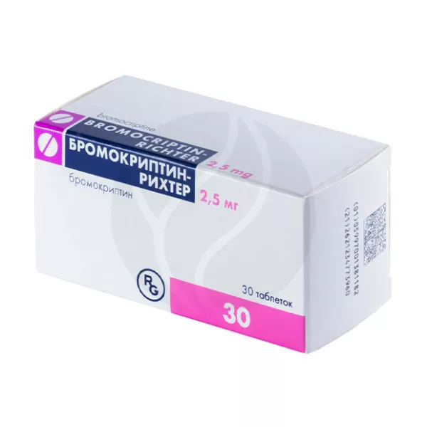Изображение товара Бромокриптин-Рихтер таблетки 2,5мг, №30