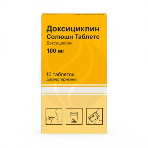 Изображение товара Доксициклин Солюшн Таблетс таблетки диспергируемые 100мг, №10, Озон Изображение товара Доксициклин Солюшн Таблетс таблетки диспергируемые 100мг, №10, Озон