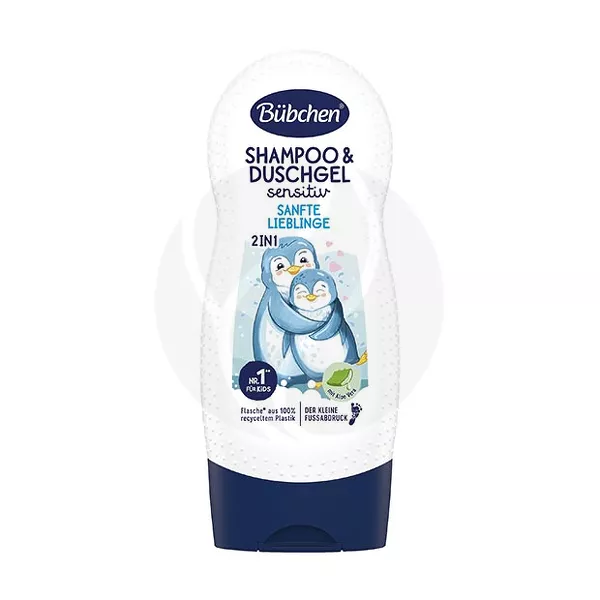 Изображение товара Bubchen Нежный детский шампунь и гель для душа 2 в 1 (3+), 230мл Изображение товара Bubchen Нежный детский шампунь и гель для душа 2 в 1 (3+), 230мл
