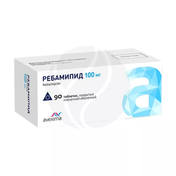 Ребамипид таблетки покрыт. п/о 100мг, №90