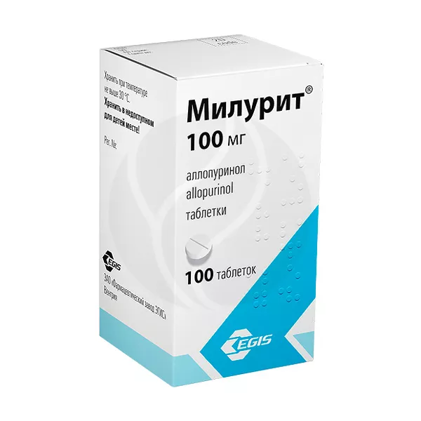 Изображение товара Милурит таблетки 100мг, №100 Изображение товара Милурит таблетки 100мг, №100