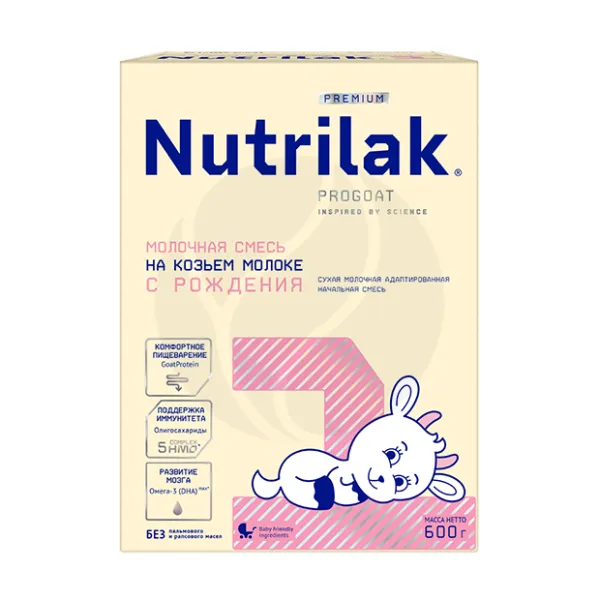 Изображение товара Nutrilak Premium 1 сухая молочная смесь на козьем молоке (0-6мес), 600г
