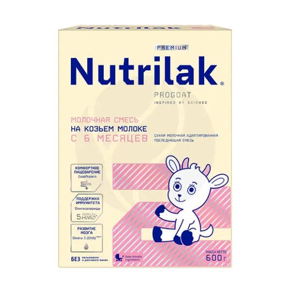 Изображение товара Nutrilak Premium PROGOAT 2 сухая молочная смесь козье молоко 6+ мес 600 г