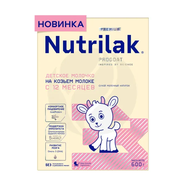 Изображение товара Nutrilak Premium 3 сухая молочная смесь на козьем молоке (12+мес), 600г