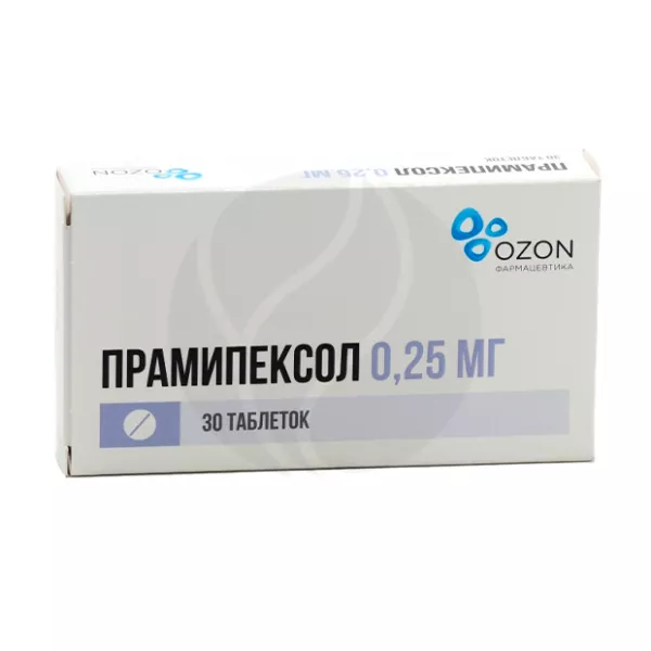 Прамипексол таблетки 0,25мг, №30 Озон