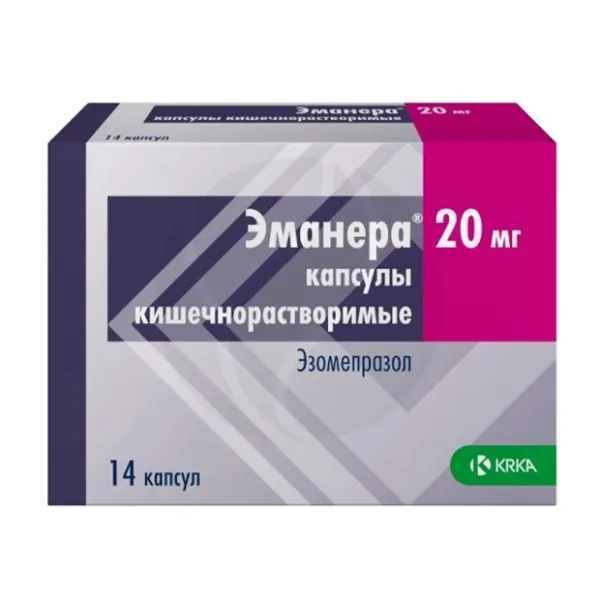 Изображение товара Эманера капсулы кишечнорастворимые 20 мг для лечения ГЭРБ