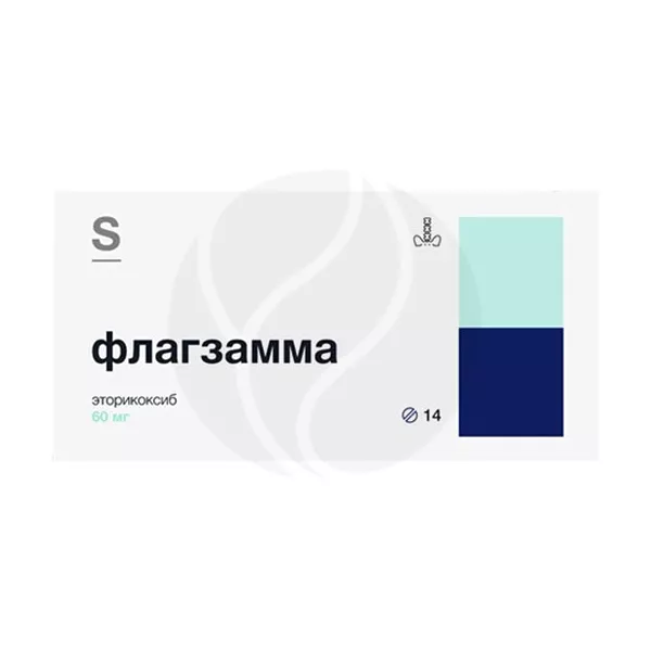 Изображение товара Флагзамма таблетки покрыт. п/о 60мг, №14 Изображение товара Флагзамма таблетки покрыт. п/о 60мг, №14