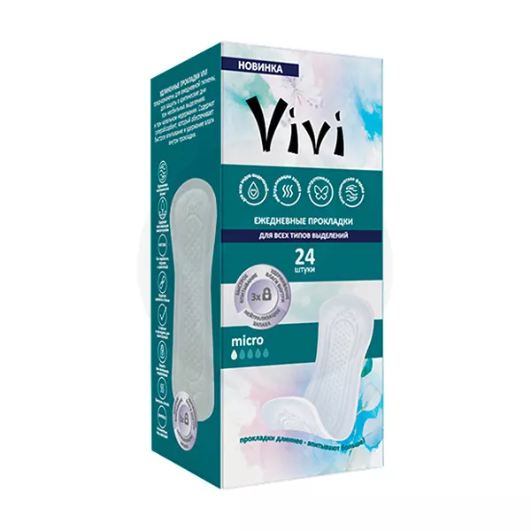 Изображение товара Vivi Mini Micro прокладки удлиненные ежедневные, 24шт Изображение товара Vivi Mini Micro прокладки удлиненные ежедневные, 24шт